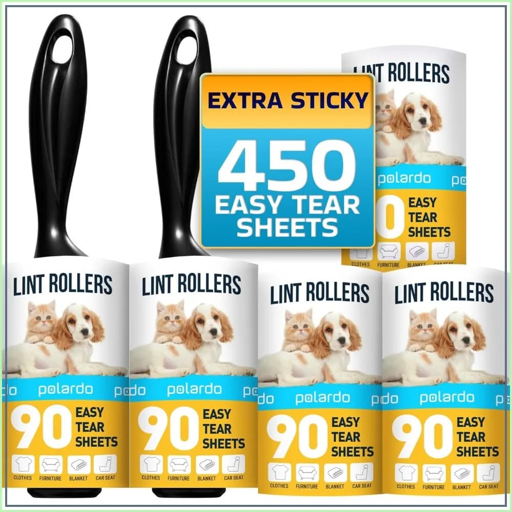 Lint Rollers for Pet Hair, Sticky Remover for Couch, Clothes, Furniture, Carpet, Dog Cat Fur, 5 Large Rollers