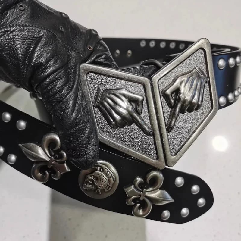 Genuine Leather Strap Steel Ball Run SBR Gyro Wedges with Buckle, Cosplay Belt Jojo's Bizarre Adventure, Costume Accessories, Gift