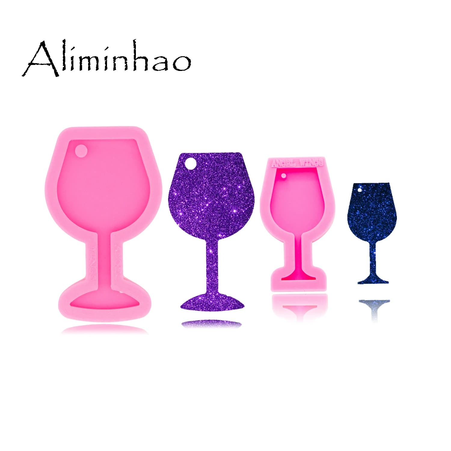 DY0565 Lucido S/M di Vino di Vetro Stampi In Silicone Portachiavi Epossidica FAI DA TE Muffa Del Mestiere Custom