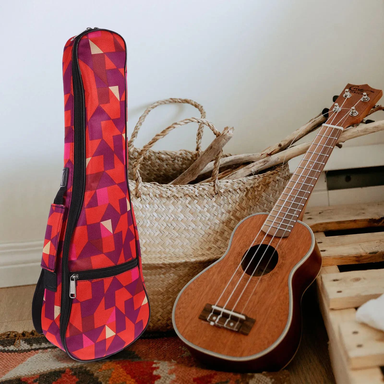 Zaino Creativo per Ukulele Impermeabile in Tessuto Oxford Premium Protezione Rinforzata Cinghie Ergonomiche Confortevoli Borsa per il Trasporto dell'Ukulele