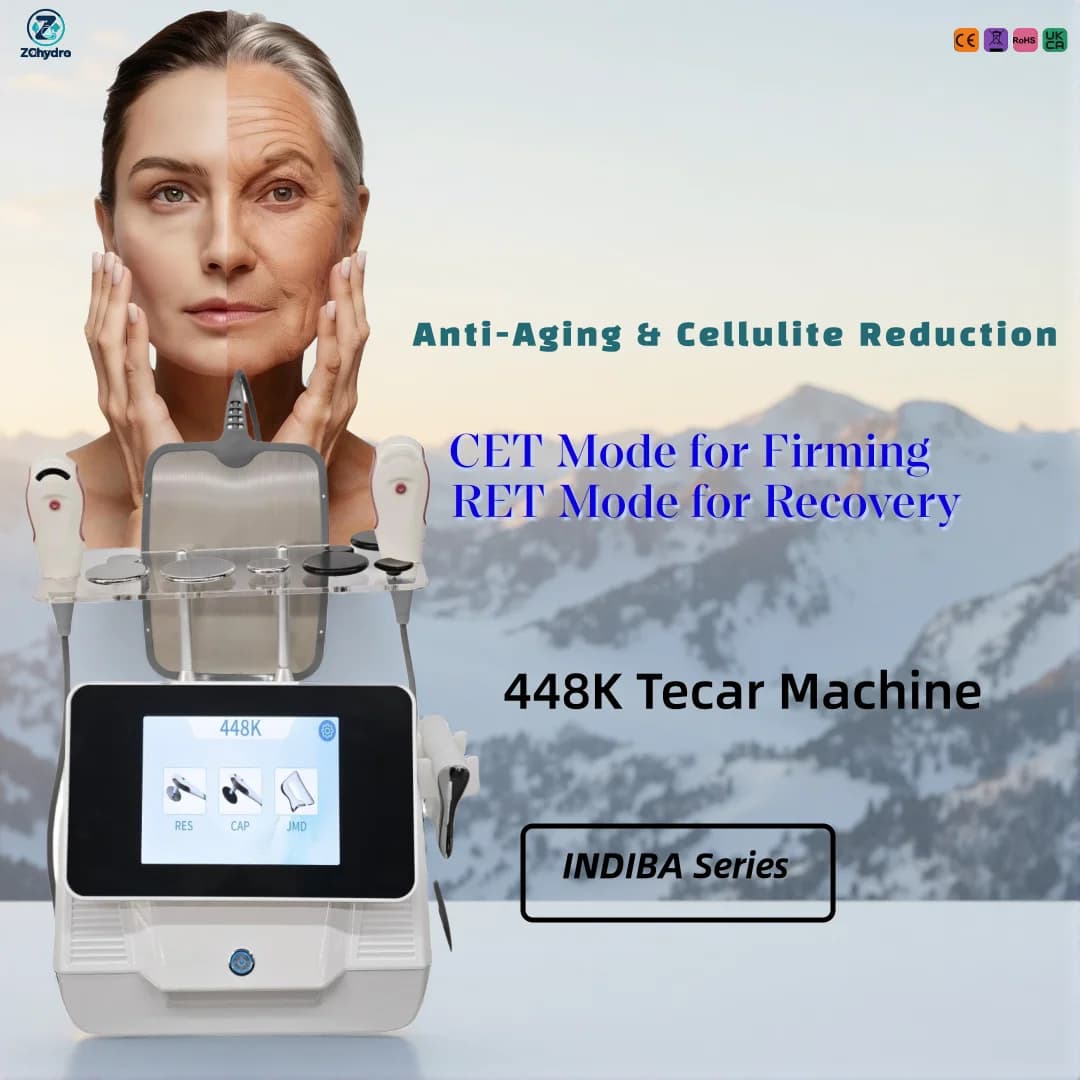 Professional Indiba 448K Salon Beauty Machine Dual CET RET Tecar RF Device for Facial Rejuvenation Body Contouring Collagen Care