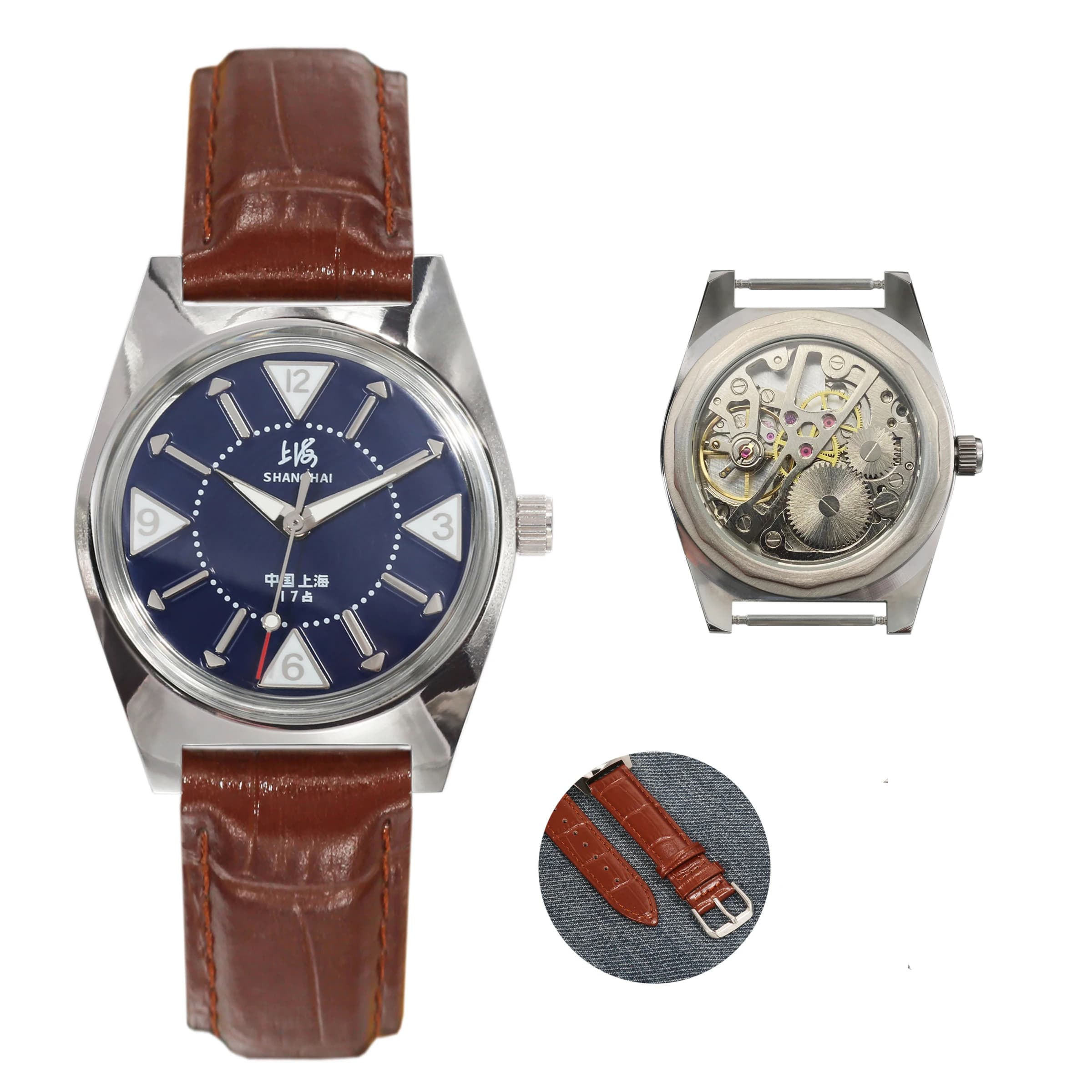 Shanghai 36mm 7120 Waterproof Mechanical Watch Hand Wind Vintage Men's Watch Unique Gift for Men Classic Style Wristwatch