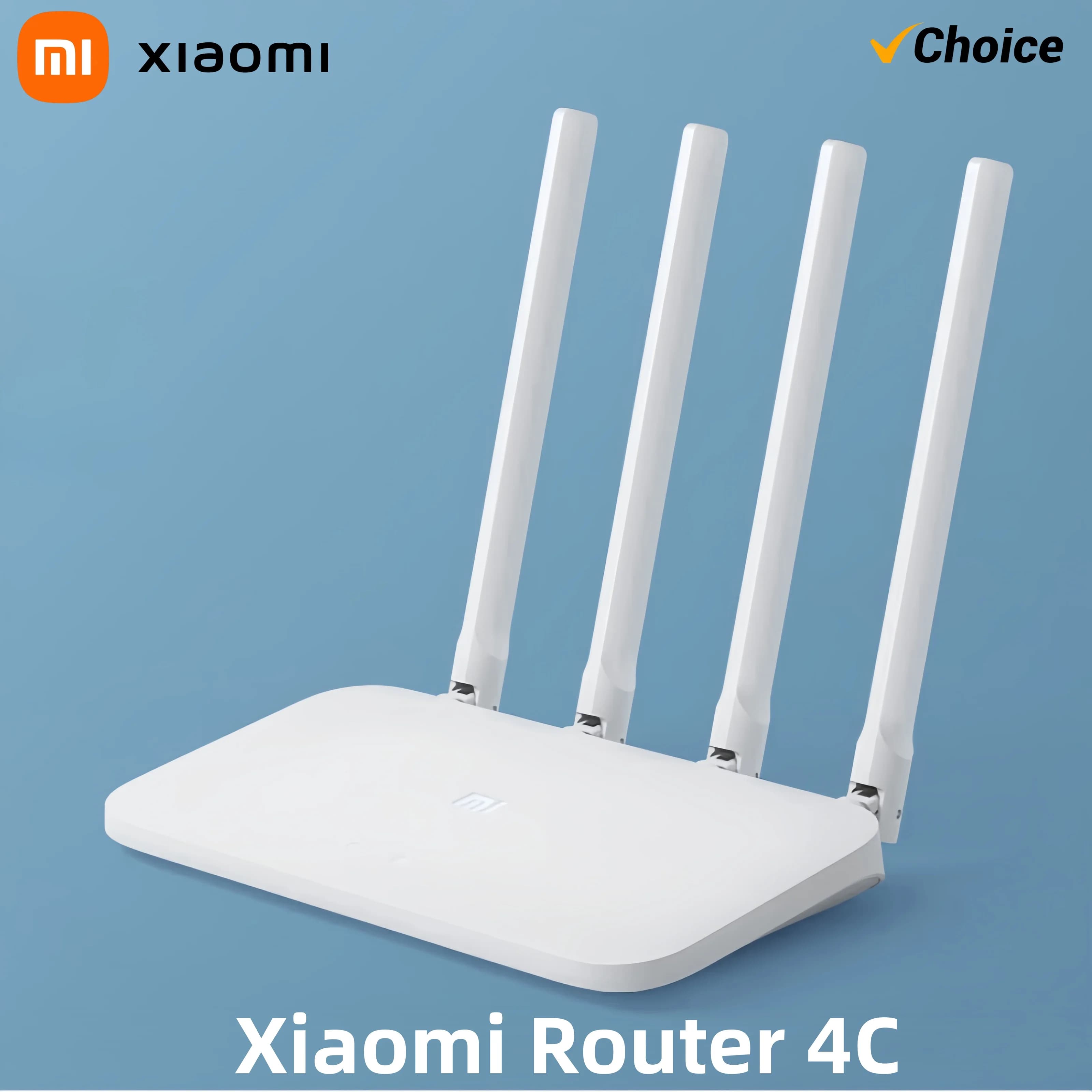 Xiaomi Mi Router WiFi 4C 300Mbps Wireless - 4 antenne, controllo APP, 64MB RAM, 802.11n, modalità ripetitore per casa/ufficio/IPTV