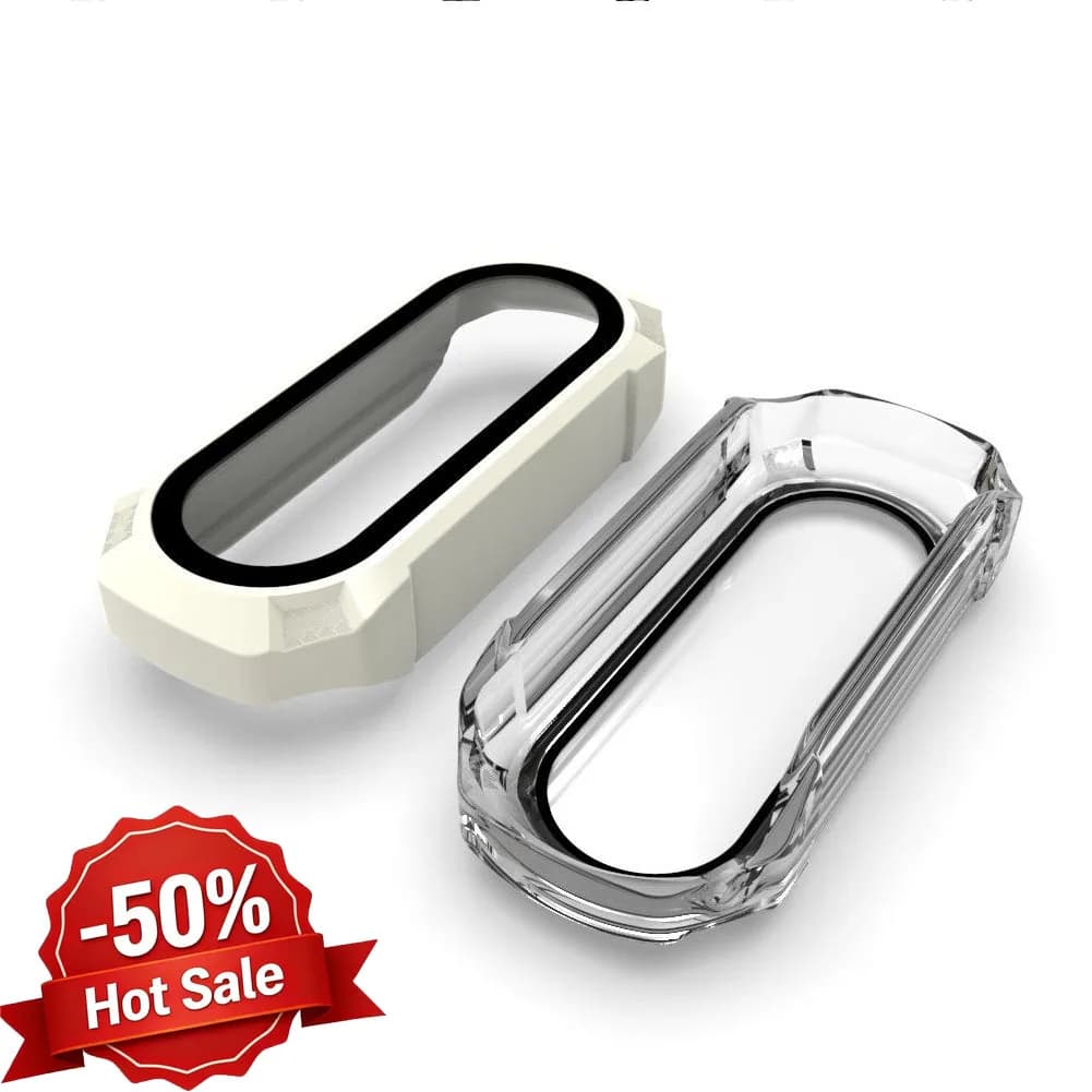 Tempered Glass Case for Xiaomi Smart Band 10 - Complete Protection with Film Save Anti-Impronta and Anti-Graffio Screen