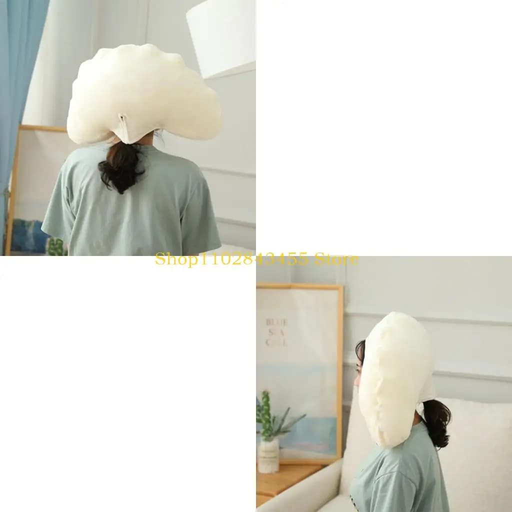 49MC Novelty Chinese Dumpling Headgear Hat Plush Cute Headgear Cap for Casual Birthday Festive Dress up Cosplay Costume
