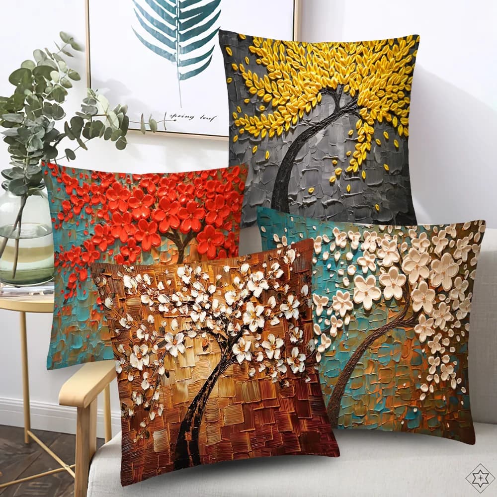 Oil Painting in Nordic Style 45*45 cm Pillow Lining Polyester Sofa Car Decoration for Home Decorative Federation