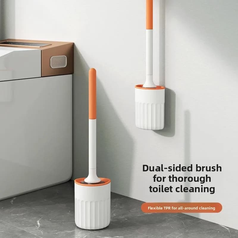 Silicone Toilet Brush Set Long Handle Wall-Mounted No Dead Angles Household Cleaning Tool Bathroom Accessories Grooming Tools
