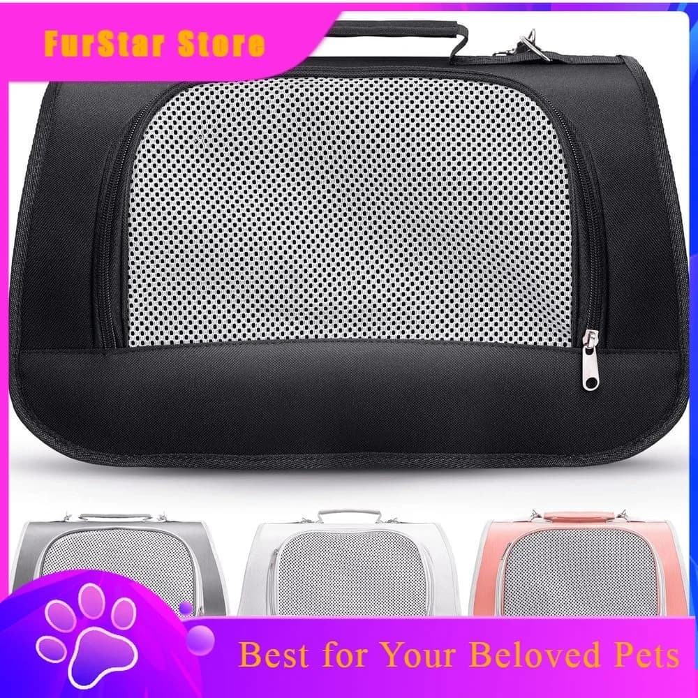FurStarSmall Pet Carrier For Cats, Rabbits, Guinea Pigs – Airline Approved Soft-Sided Travel Bag, Lightweight Dog Carrier, Venti