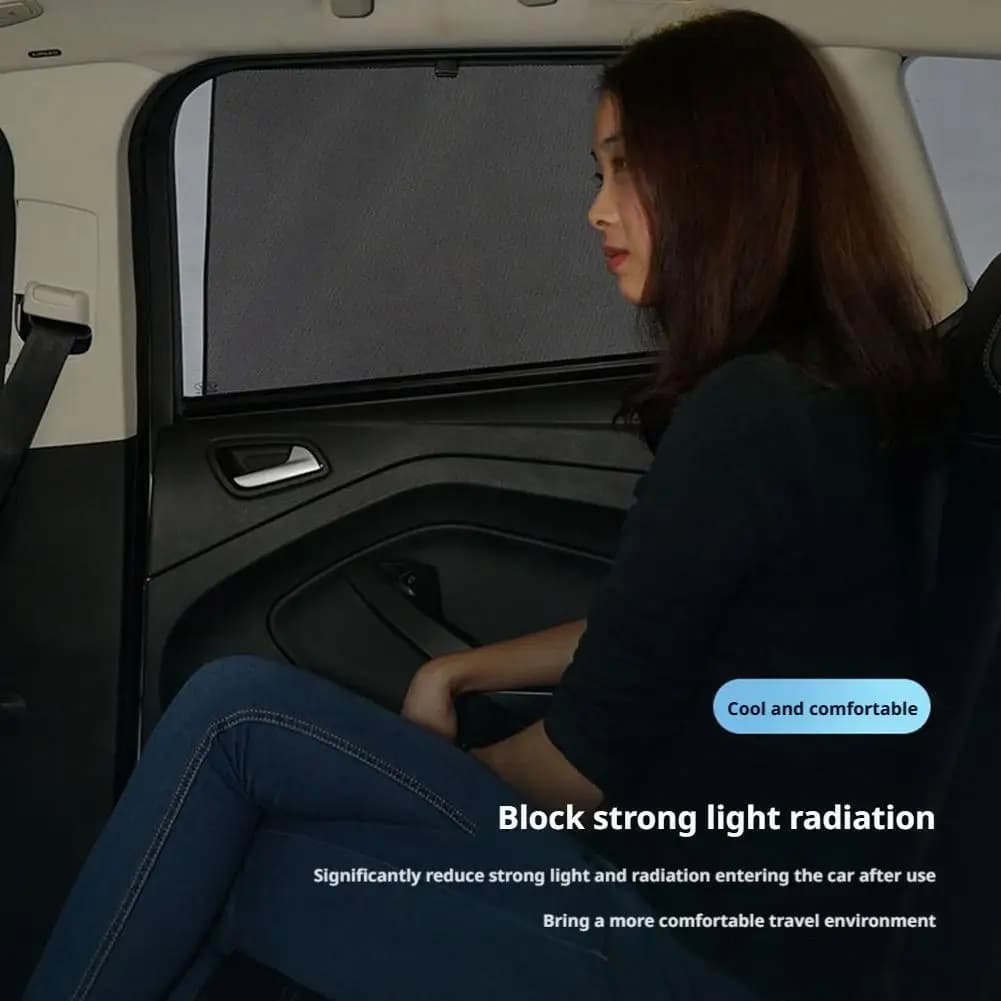 Nuova Tenda Parasole per Auto, Protezione Solare Estiva, Isolamento Termico, Protezione UV, Parasole Laterale Retrattile Automatico, Tendina Universale per Auto