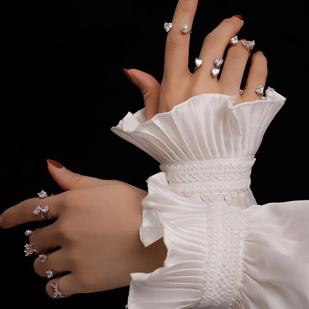 Geometry Elegant Luxury Prsonality Zircon Butterfly Open Finger Ring Fashion Jewelry Korean Style Ring Female Ring