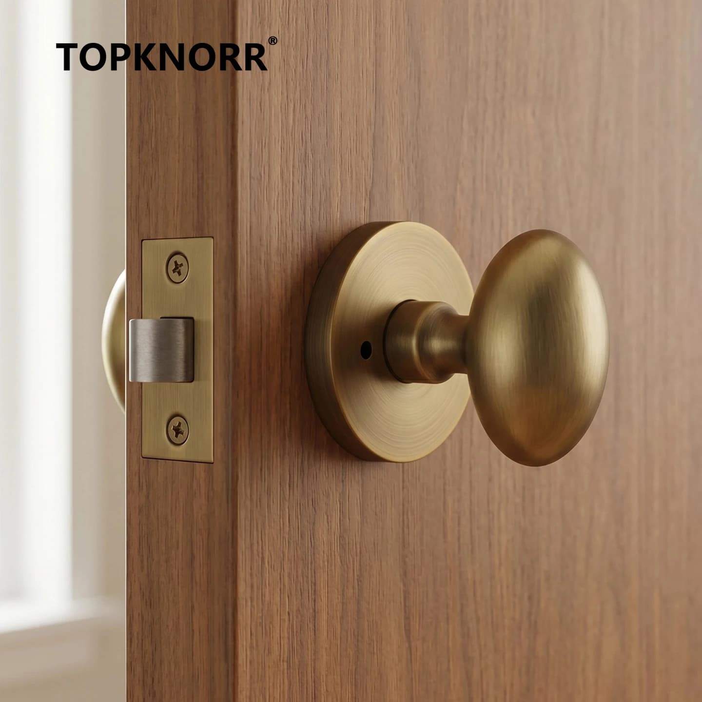 Egg Shape Bathroom Toilet Lock Keyless Zinc Alloy Single Tongue Door Handle Privacy American Reverse Lock Household Hotel Use