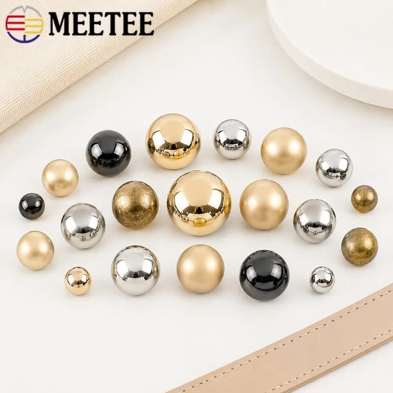 20Pcs 10-25mm Mushroom Metal Buttons Round Shank Buckle for Jacket Coat Suit Garment Sweater Sewing Decor Accessory Supplies Kit