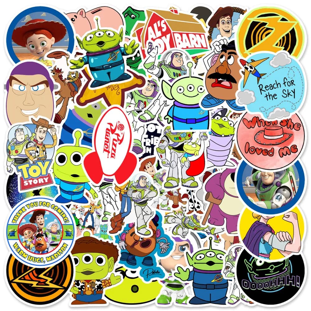 10/30/50 adesivi Disney divertenti a tema Toy Story per notebook, telefono, diario - Adesivi anime impermeabili, divertenti e classici