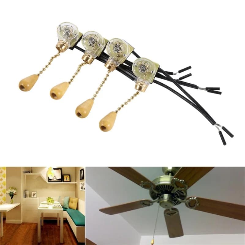 F9 4 pz. Interruttore a cavo con tirante, universale in nylon, per lampada da comodino, interruttore a comando singolo, accessori per illuminazione e ventilatori