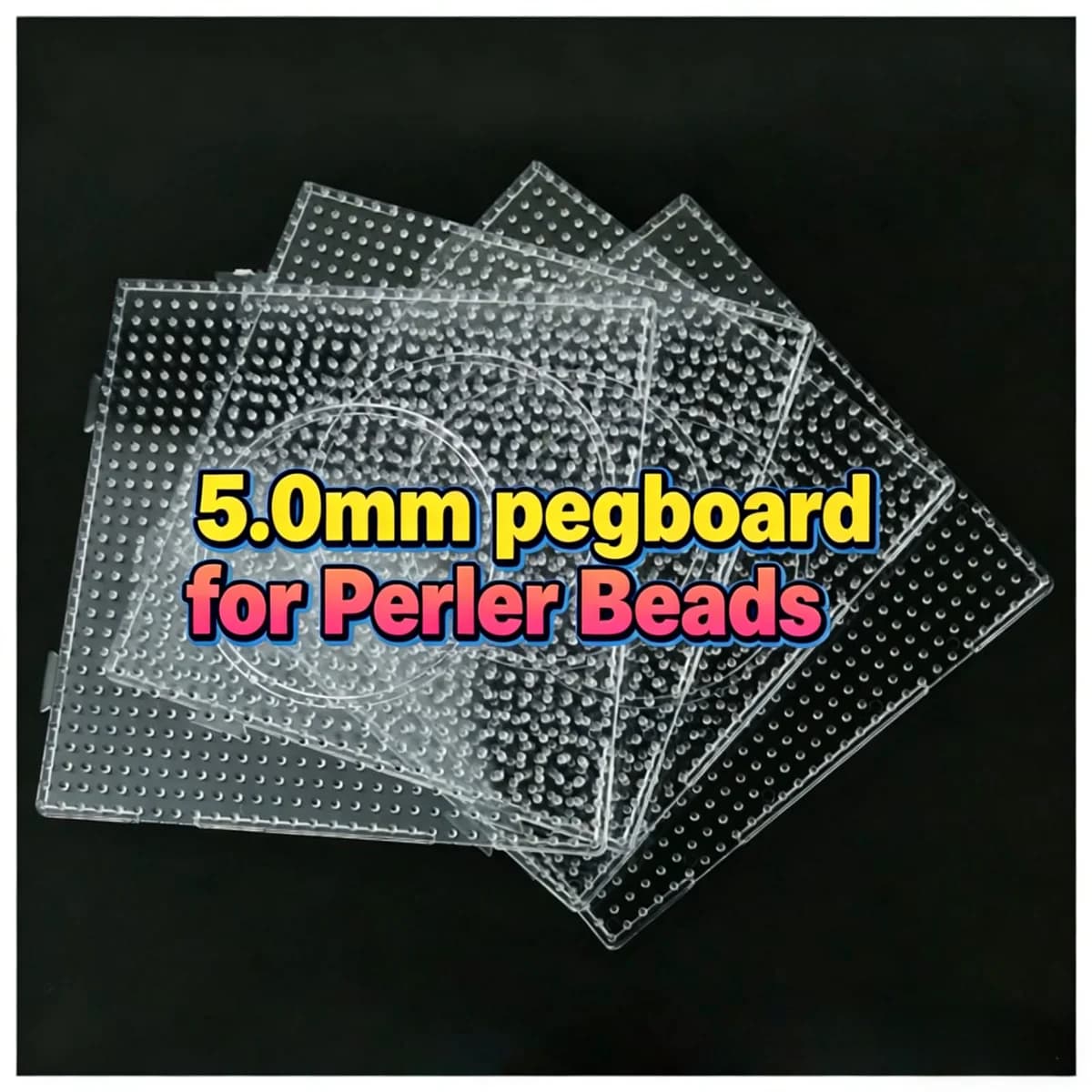 4 Pezzi di Tavole per Perline Hama da 5,0mm, Modelli per Creare Tavole di Perline in Ferro, Stencil Creativi per Artigianato Fai-da-Te, Modelli per Puzzle Pixel