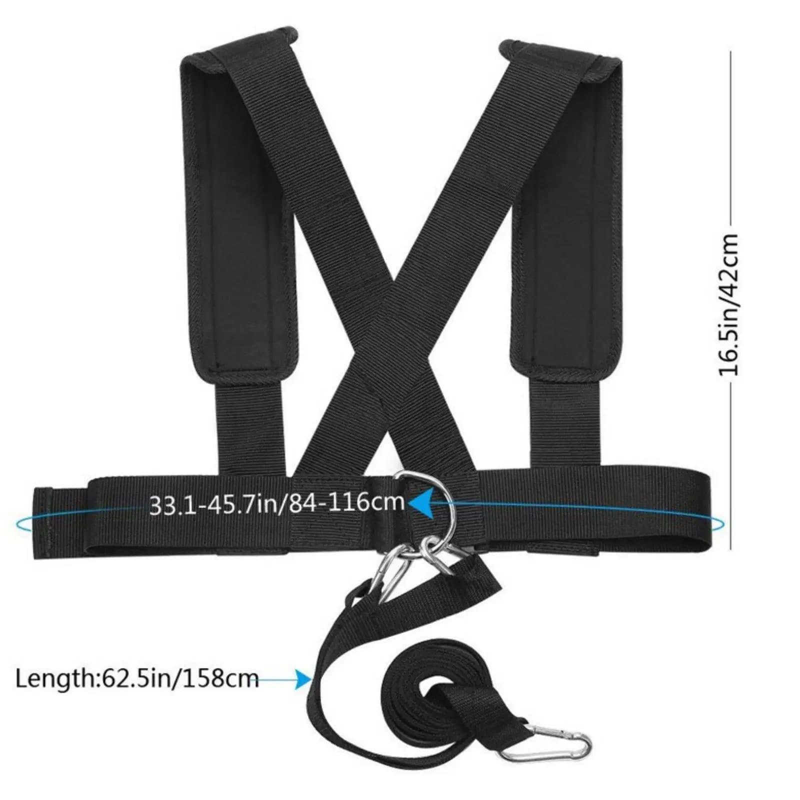 High Strength Nylon Training Belt Padded Shoulder Harness Exercise Gear for Running Strength Enhancement