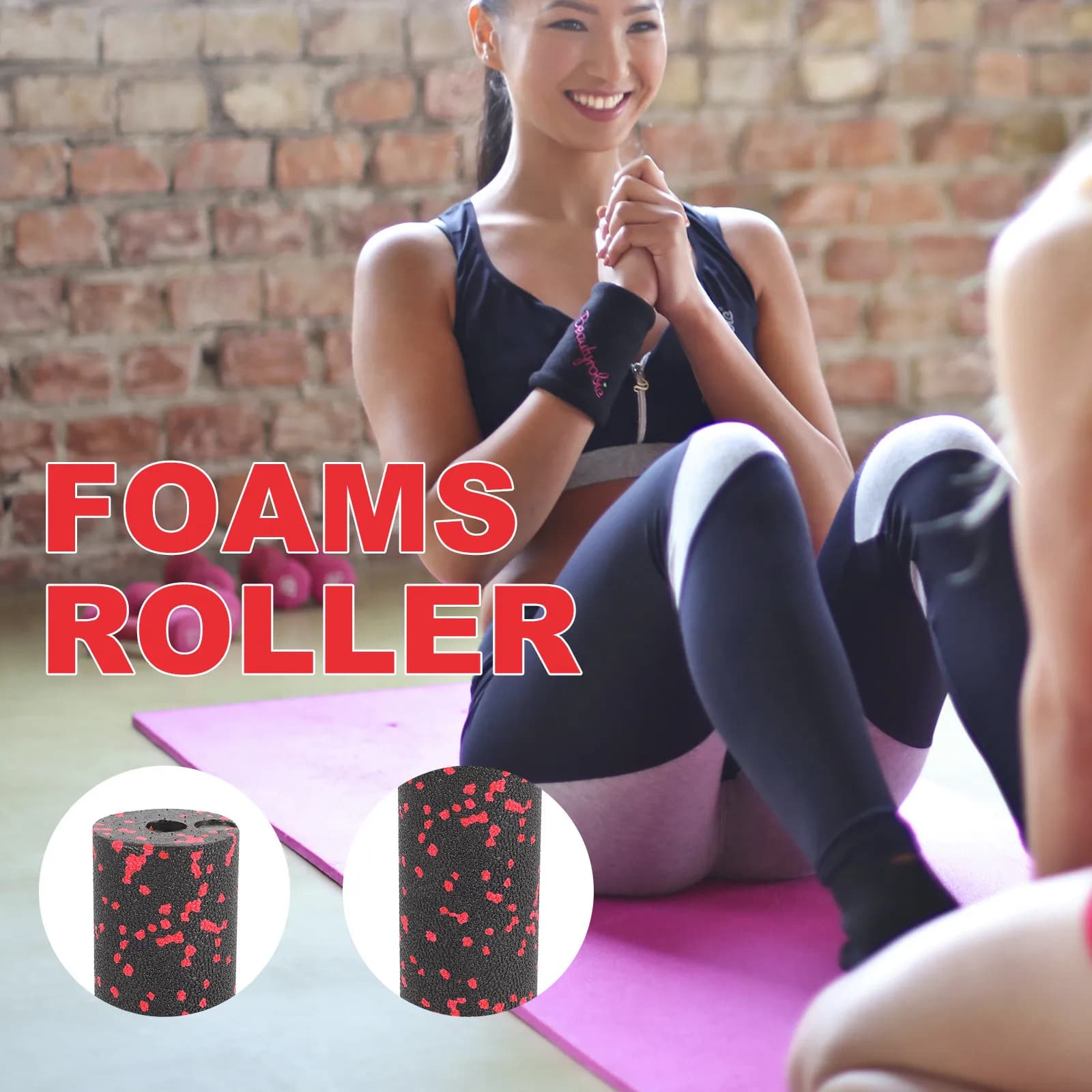 Rullo in Schiuma Rigida per Yoga, Compatto e Leggero, Portatile per Gambe e Schiena, Rilascio Muscolare, Massaggio e Rilassamento Corporeo