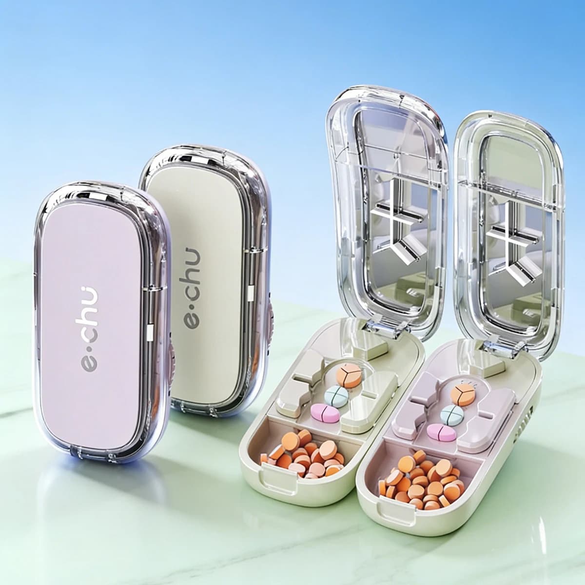 Portable Pill Splitter, Pill Divider, and Pill Cutter That Can Precisely and Evenly Split Pills into Halves, Thirds, and Quarter