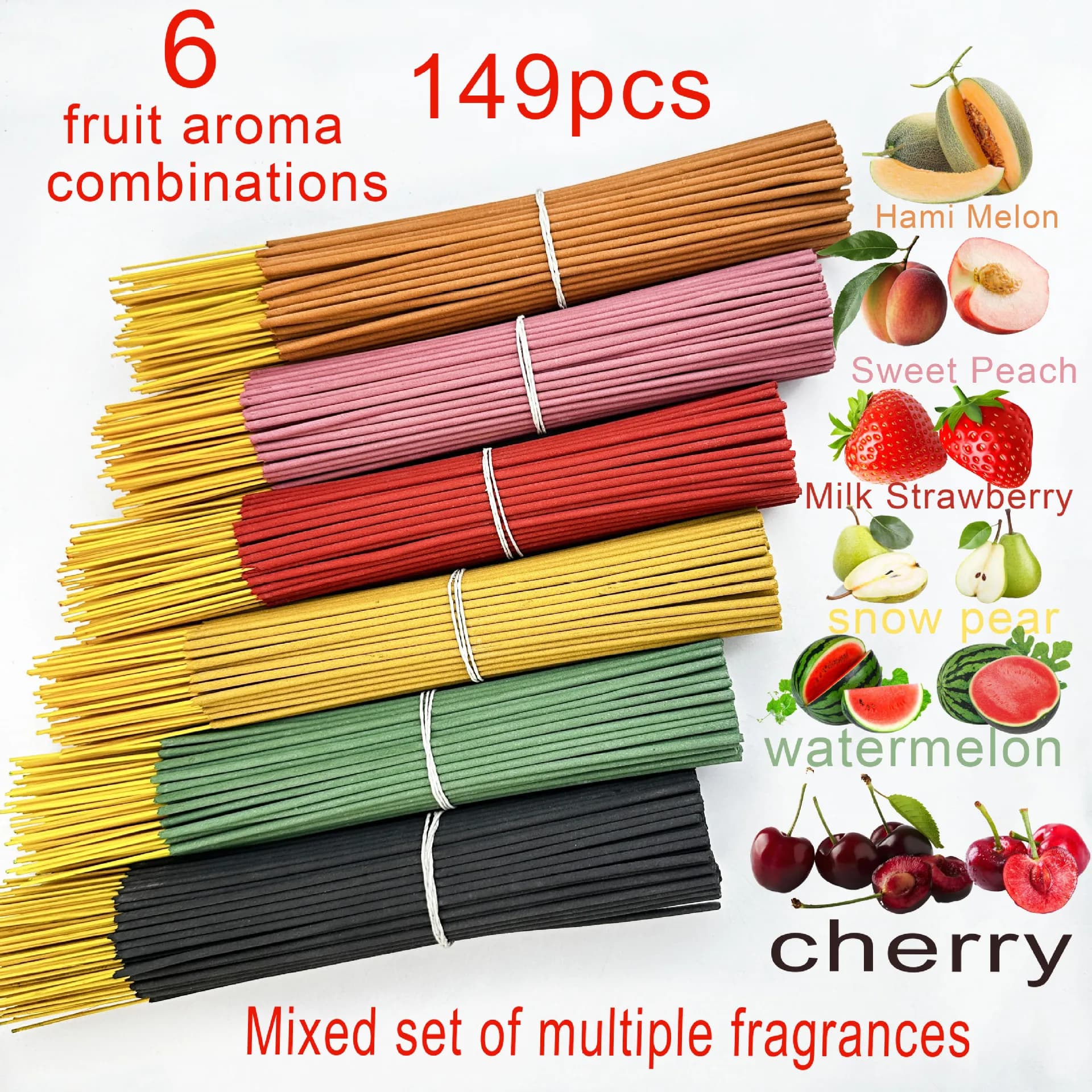 L'ufficio dell'incenso della linea di bastoncini di incenso con fragranza di frutta da 25 cm rimuove l'odore e dura molto tempo