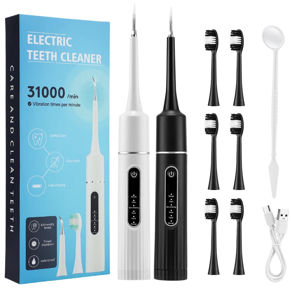 Dental Width Detergent 6 Sonic Vibration Toothbrush Remover Teeth Whitening Tools