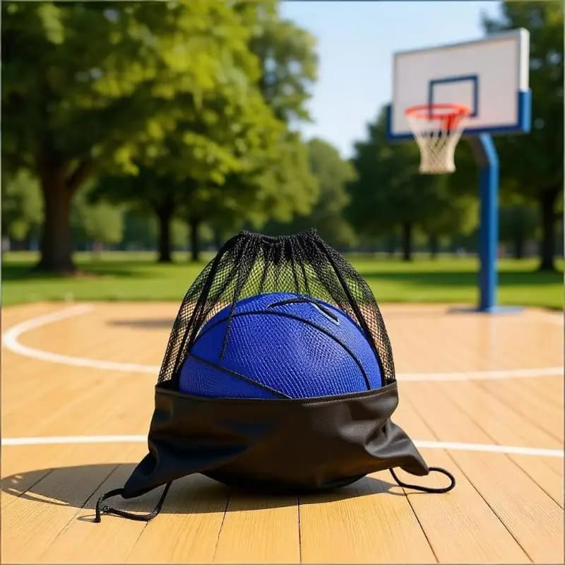 Mesh Ball Backpack Portable Sports Bag, For Football Basketball Volleyball Storage, Breathable Drawstring Equipment Carry Bag