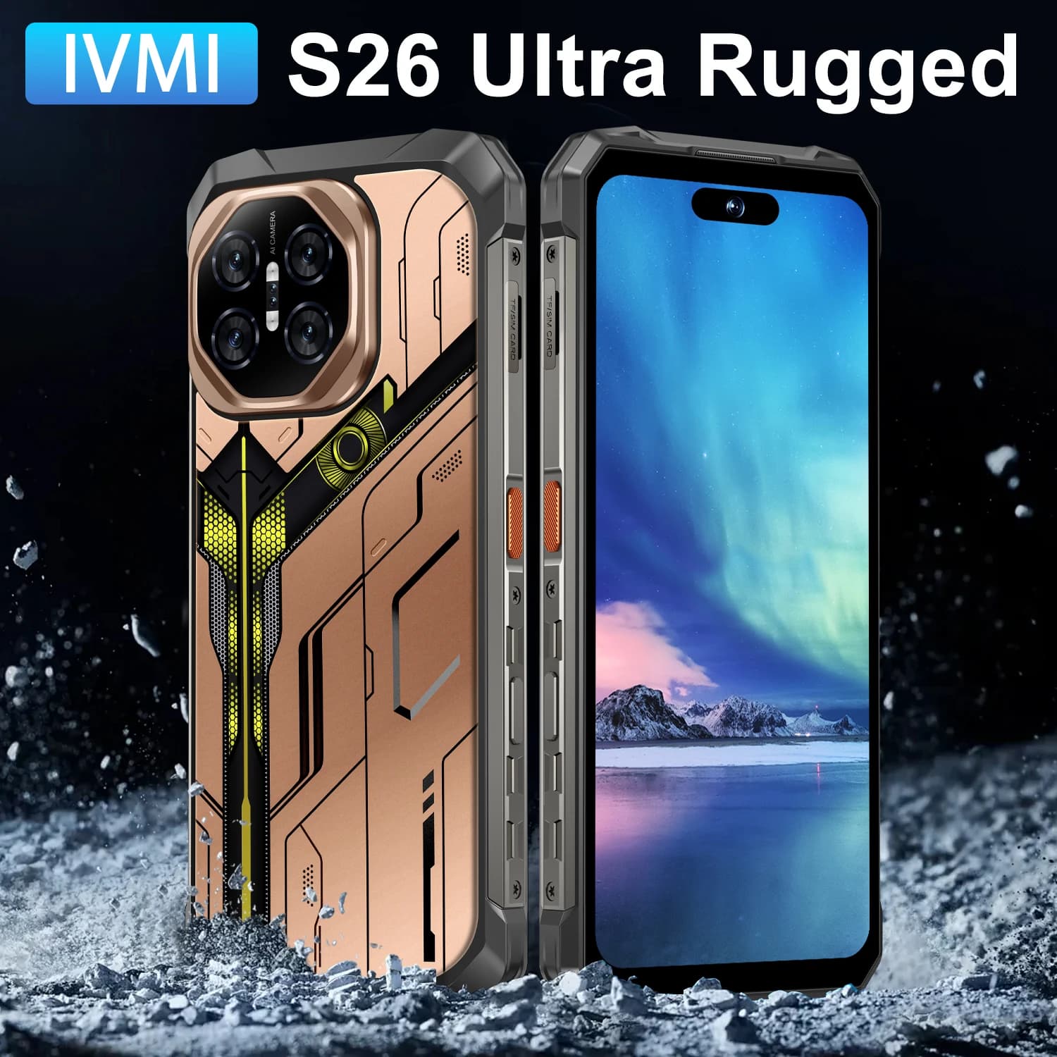 [Prima mondiale] Telefono robusto IVMI S26 10000mAh 24GB+512GB RAM 7.2" HD+schermo Android 15 108MP Fotocamera principale Smartphone NFC durevole