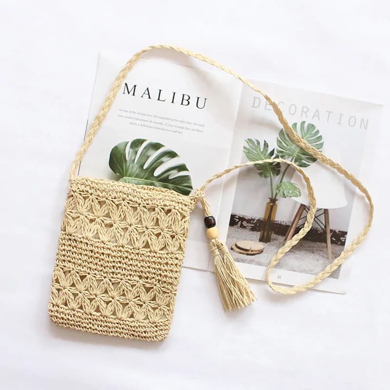 New Small Fresh Crossbody Bag Women's Bag Straw Woven Shoulder Bag Niche and Versatile Woven Bag Simple and Fashionable Handbag