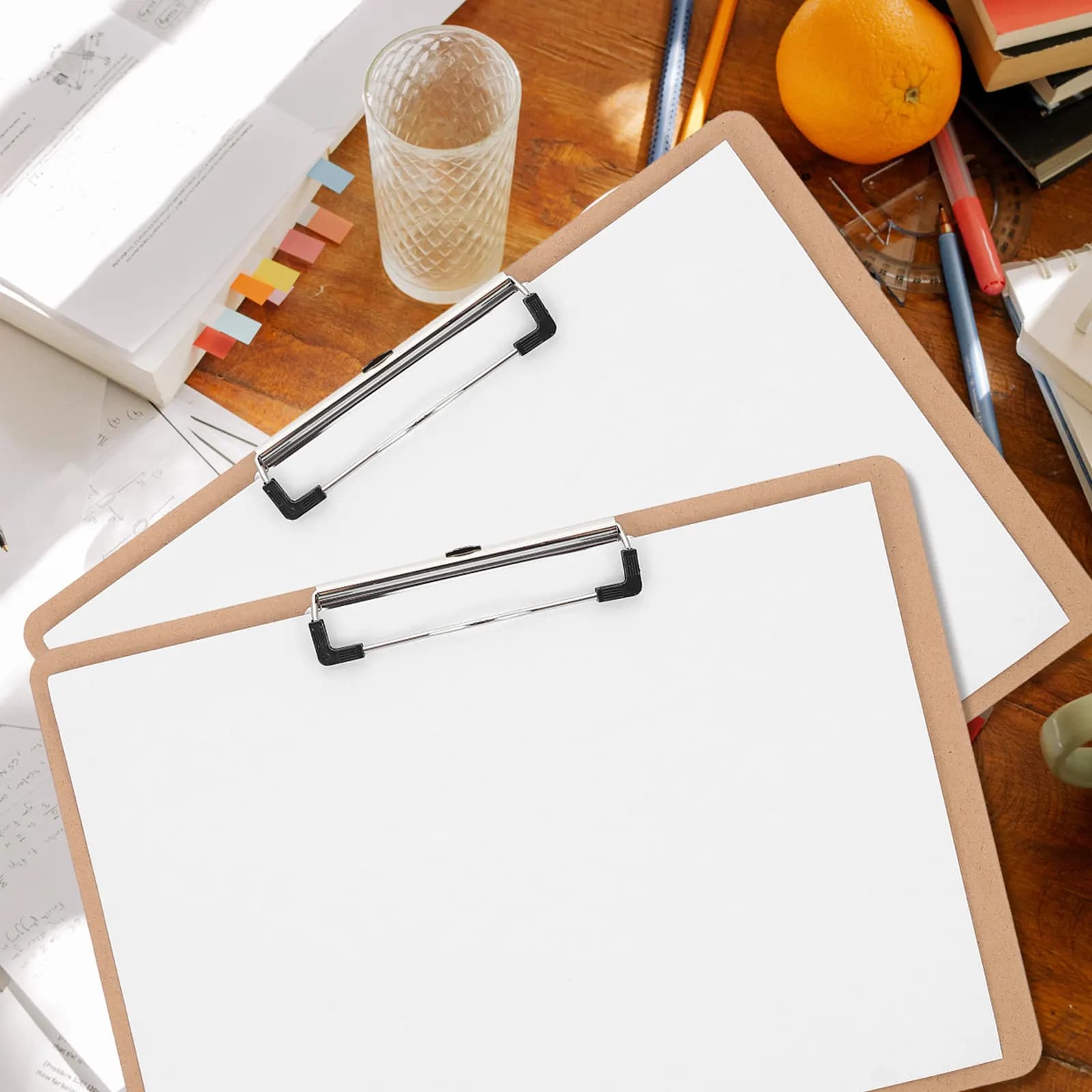 Portablocco portatile leggero da 3 pezzi, portadocumenti multifunzione, con clip per documenti, lavorazione squisita, per ufficio