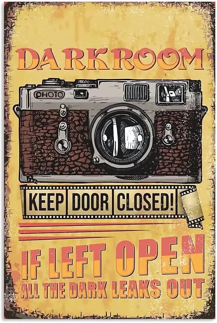 Camera Photo Retro Metal Signs Darkroom Keep Door Closed Posters Photo Studio Art Wall Decor Lovers Home Bedroom Club Plaque