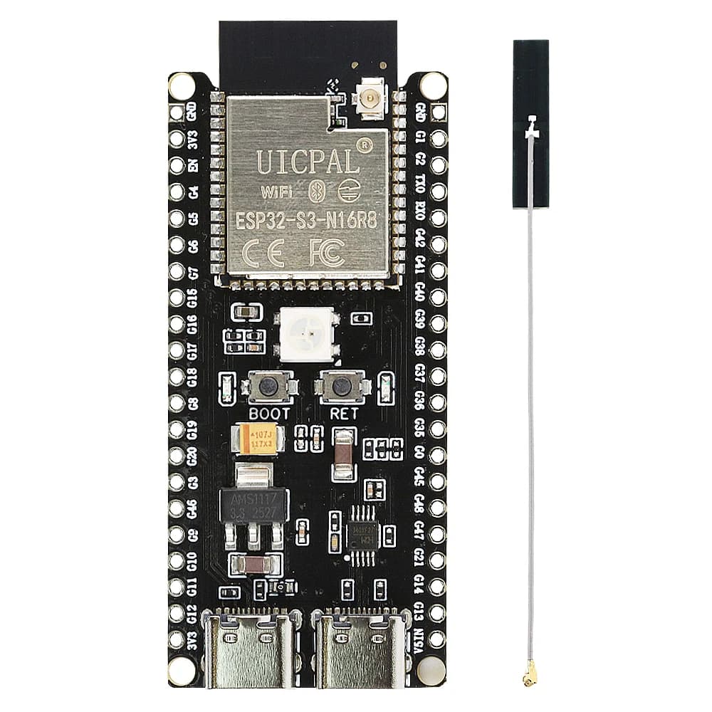 ESP32-S3-DevKitC-1 Modules WIFI BT 2.4G for Arduino 8MB PSRAM 16MB FLASH N16R8 42PIN CH340C Type-C ESP32 S3