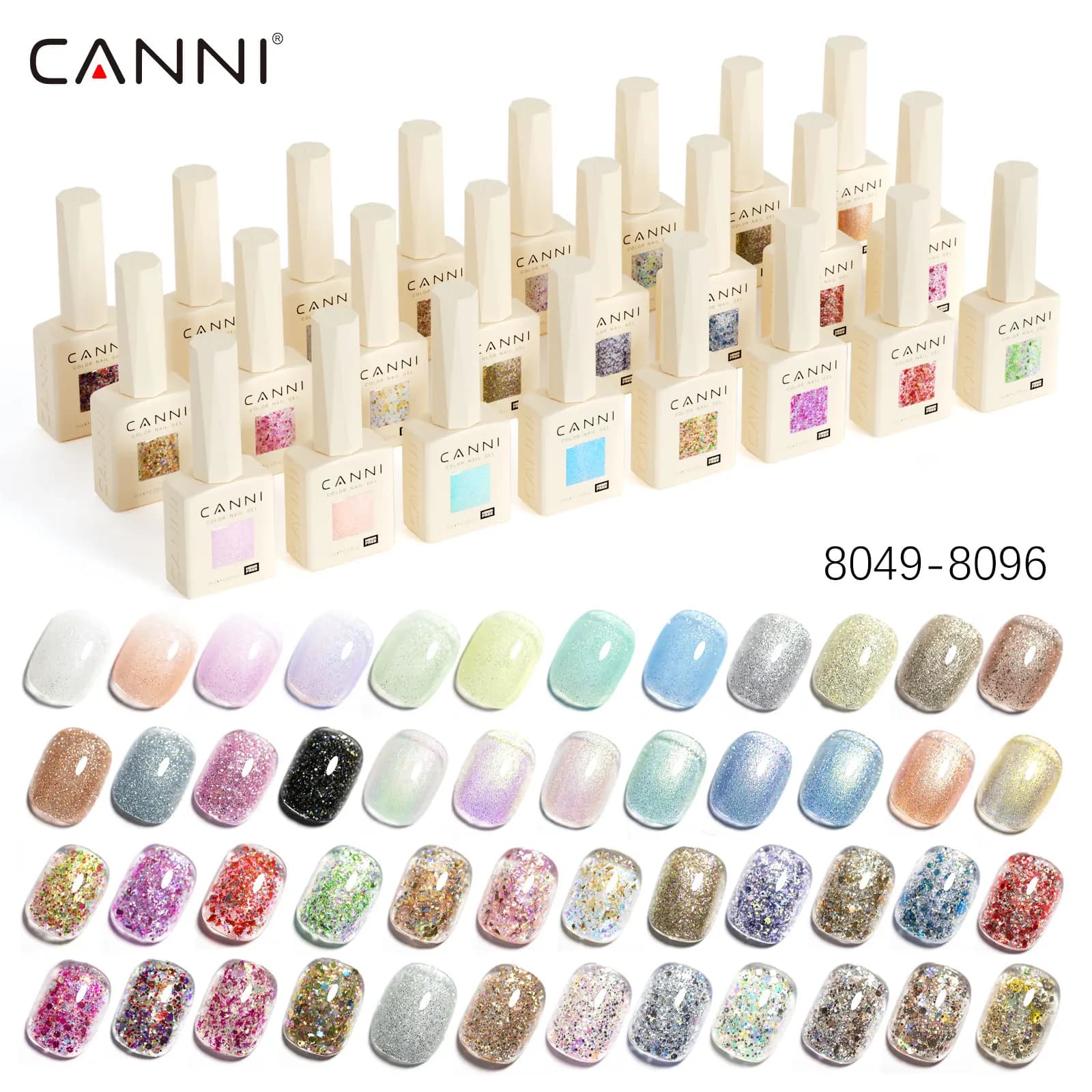 Smalto gel per unghie CANNI HEMA TPO FREE 9ml Standard UE Soak Off UV LED Diamond Sparkle Paillettes Splendido colore Gel semipermanente