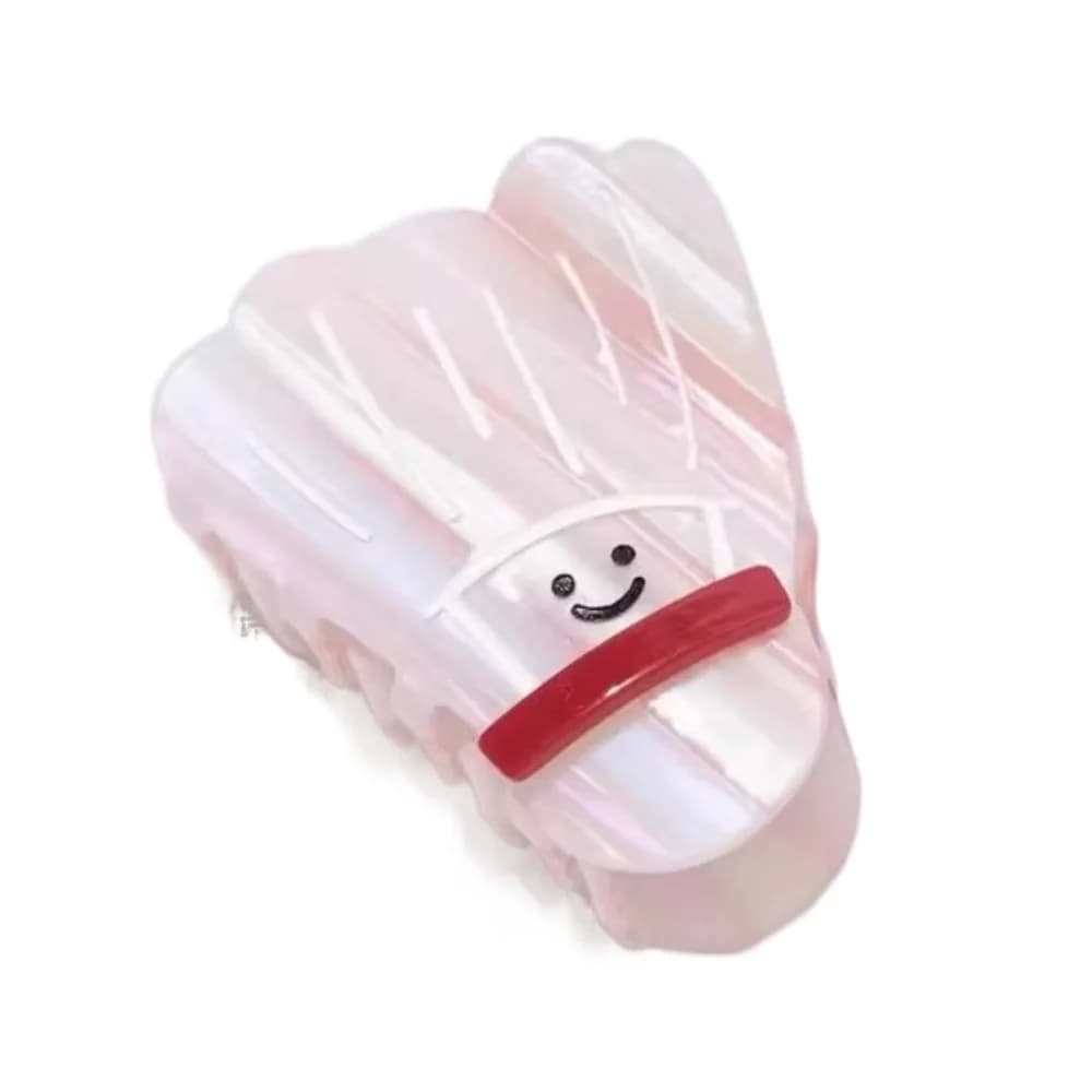 Fermacapelli a pinza a forma di racchetta da ping pong/badminton, stile coreano, sportivo, in acrilico, a forma di squalo, per coda di cavallo, accessorio per capelli
