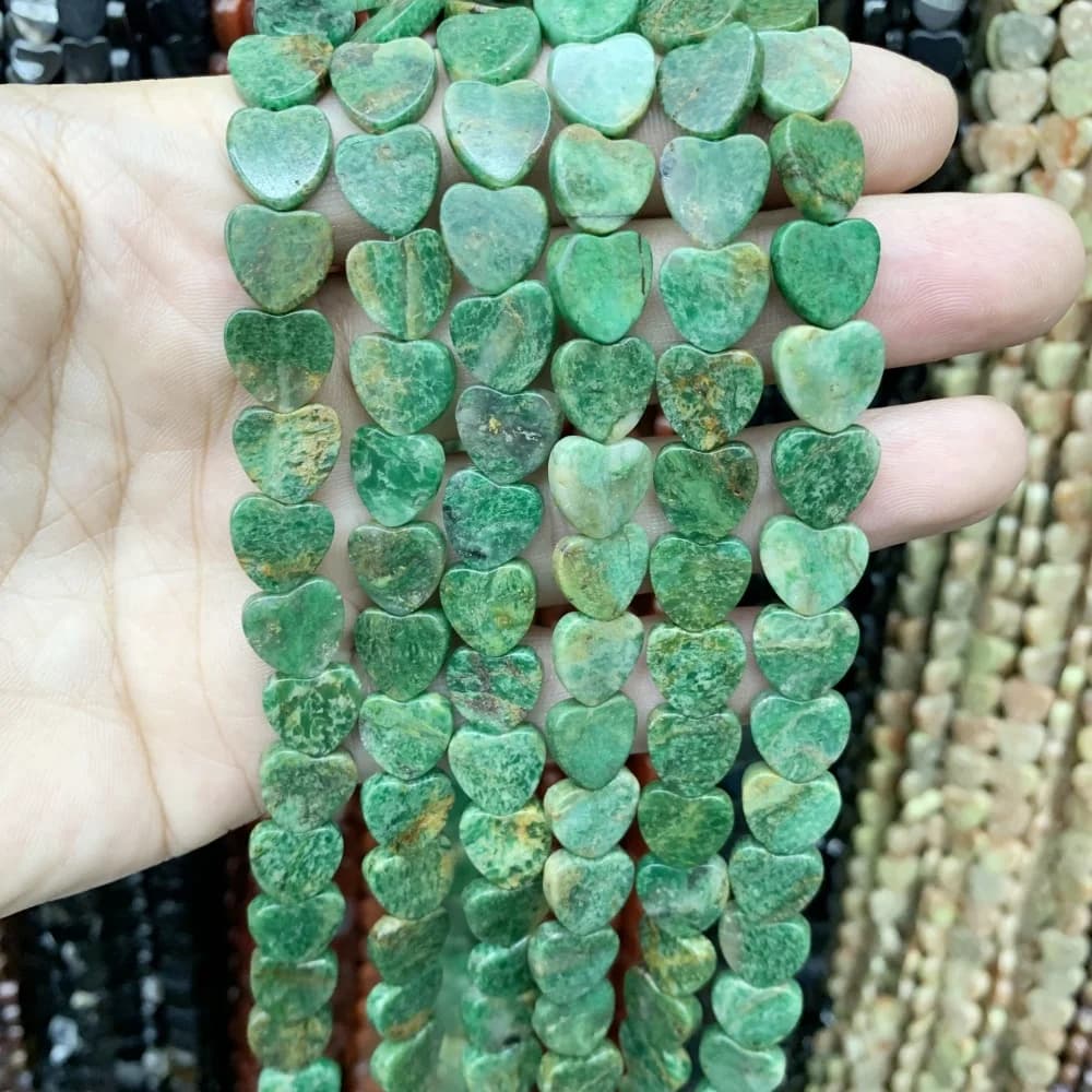 Agate naturali Fiore agata Giade Perline distanziatrici sciolte a forma di cuore piatto per la creazione di gioielli Accessorio per collana braccialetto15