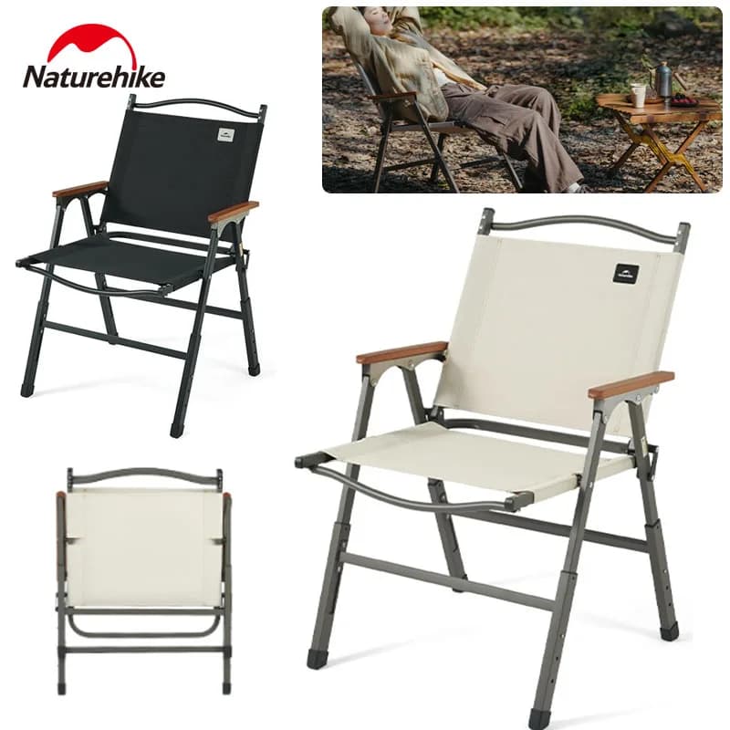 Foldable Chair Naturehike Portable Camping Travel Chair Oxford 600D Adjustable For Outdoor