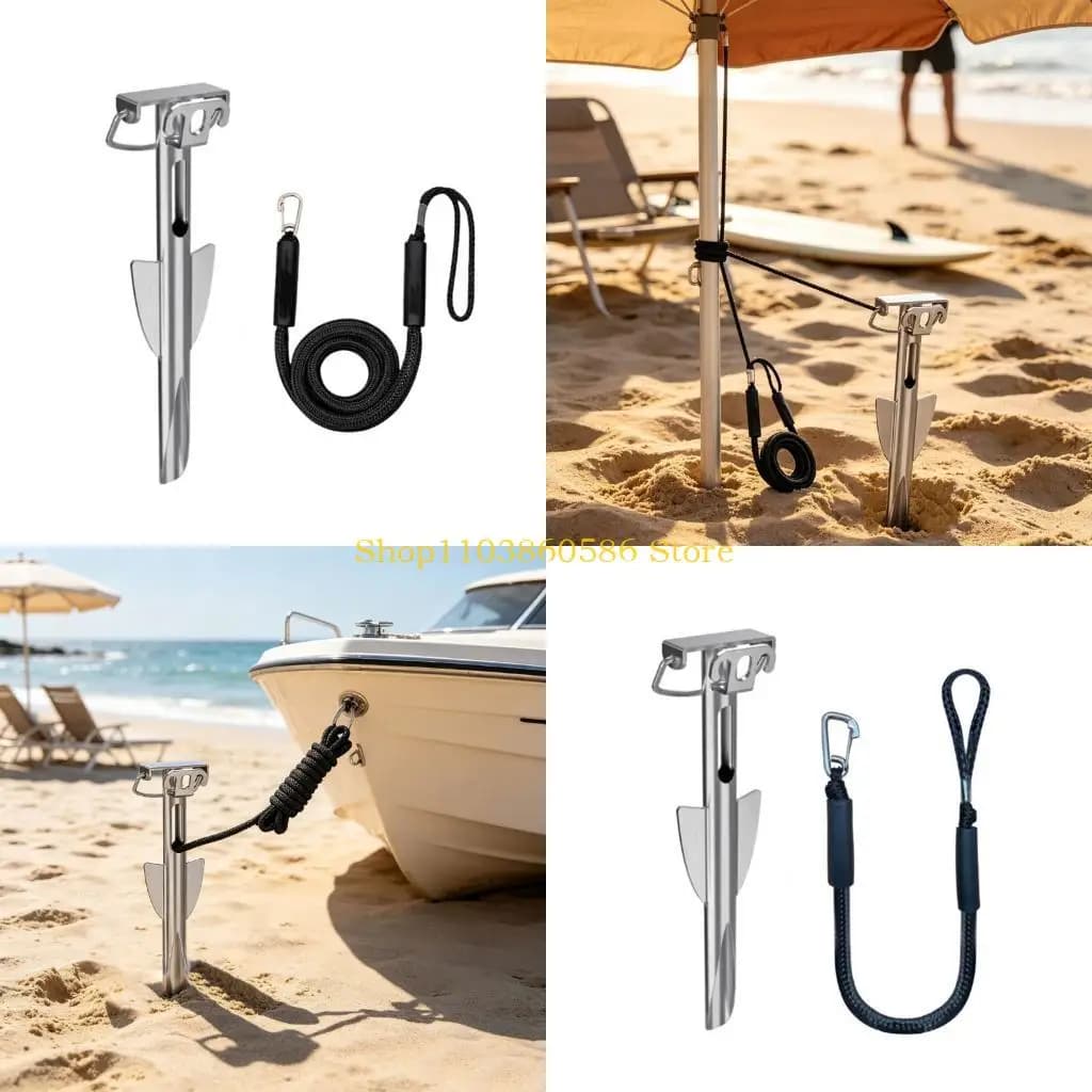 242A Stainless Steel Beach Anchors Mooring Tool for Small Boats and Float Tubes