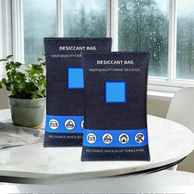 2pcs Color Changing Silica Gel Desiccant Bag Moisture Absorber Home Closet Car Dual Use Mildew Proof Dehumidifier Pouch