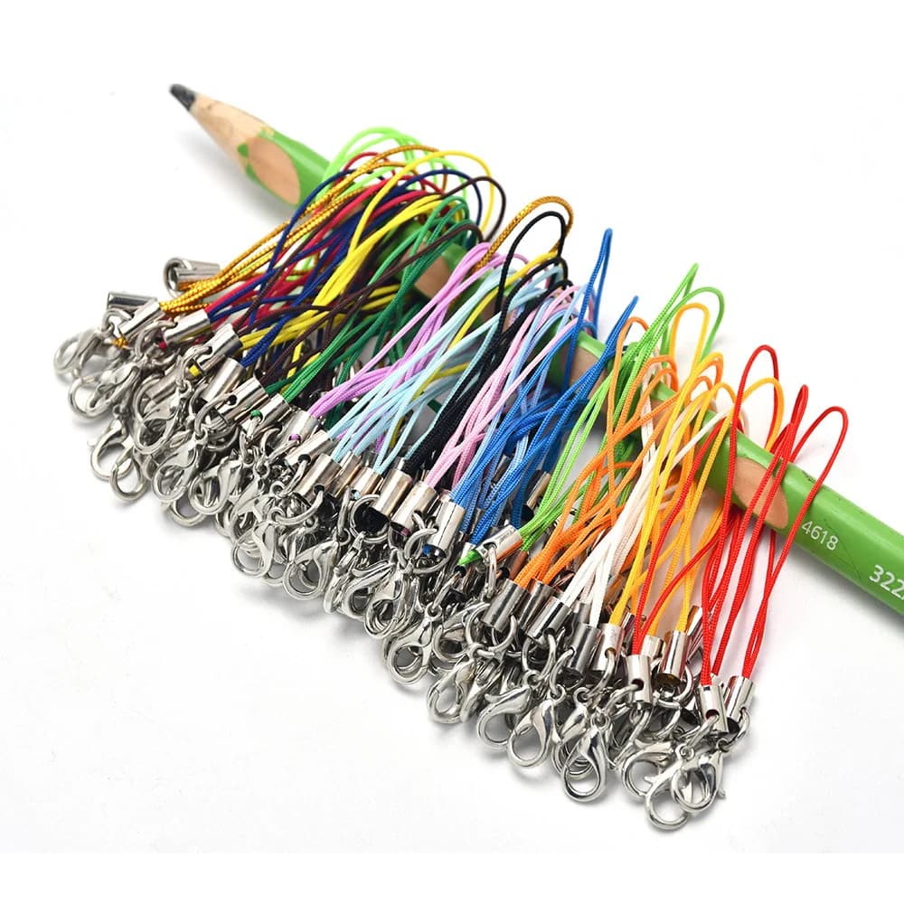 50 pcs Color of the Mixer Aragon Clasp Cavi Strap Pendants And Pendants Cordino Da Polso for Phone Cellular Flash Drives Keychain Accessories Of The Jewels