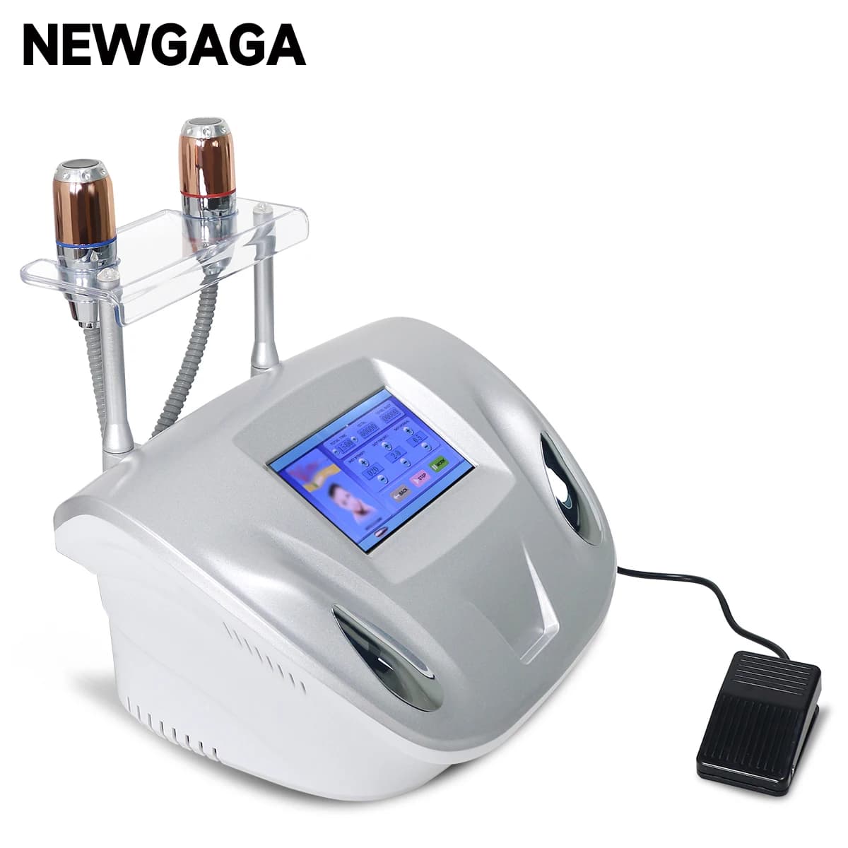 NEWGAGA 2 in 1 Macchina per la bellezza del viso ad ultrasuoni Ringiovanimento della pelle Antirughe Lifting del viso Dispositivo per la cura della pelle Modellamento del corpo per SPA