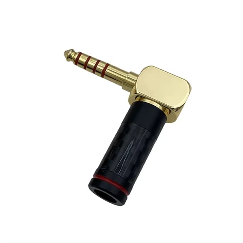 DIGIT-Right Angle HIFI For DIY Earphone& Headphone Repair 4.4Mm 5 Pole Balanced Male Audio Jack Adapter Plug