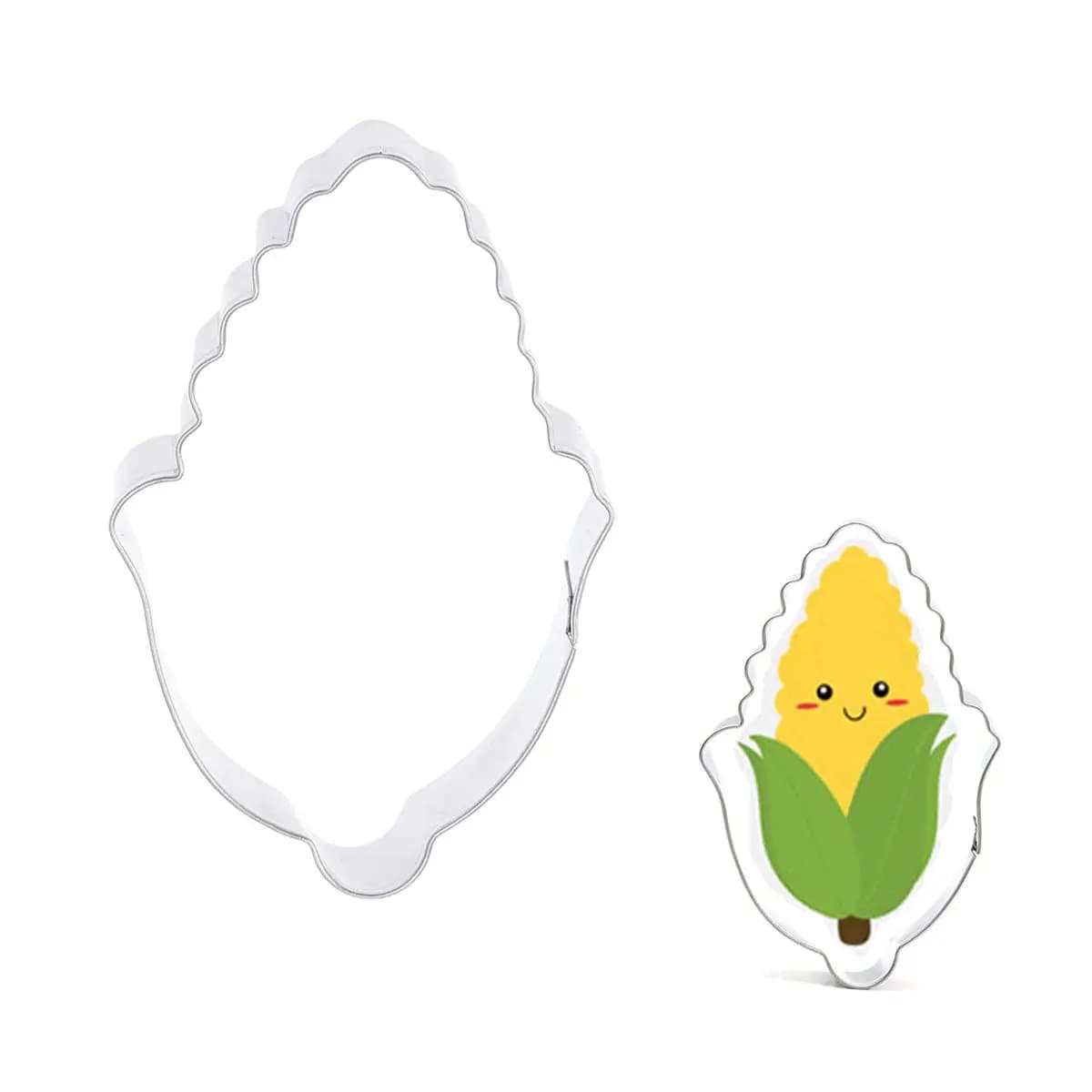 Stainless Steel Corn Shaped Baking Mold Non Stick Eco Friendly Odorless Rust Proof for Cookies Cakes Chocolates Fondant Ice