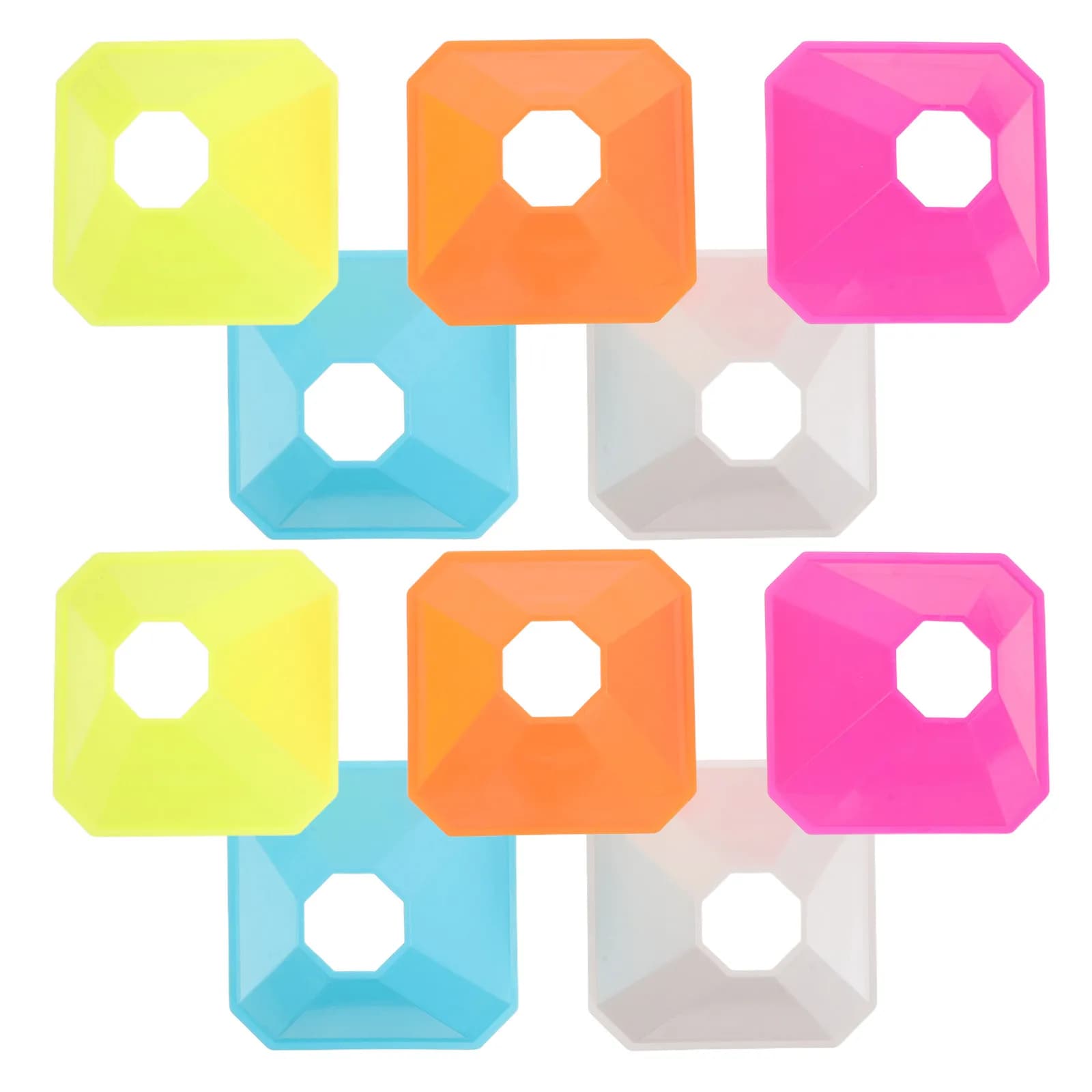 10Pcs Soccer Football Training Agility Cones Stable Octagonal Design Portable Stackable Sports Marking Drill Equipment for Speed