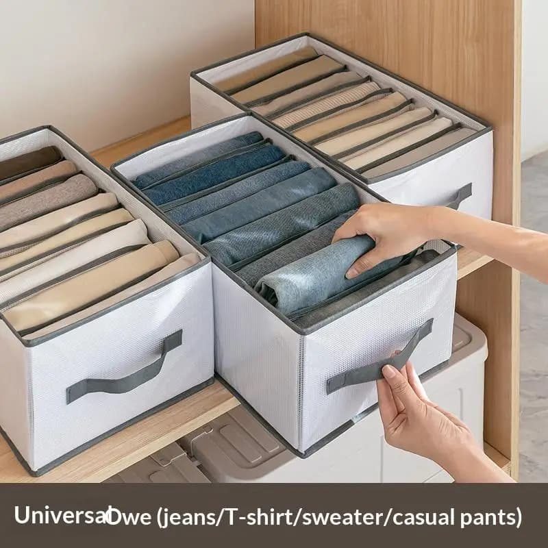 Foldable Fabric Drawer Organizer Sturdy Handle Multi-grid Storage Box for Travel Luggage Underwear Socks Organization