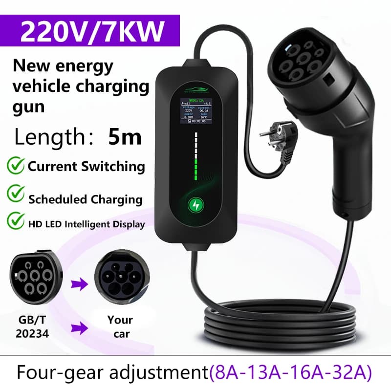 Portable EV Charger 7kW 32A Type 2 Electric Car Charging Cable Charging Station