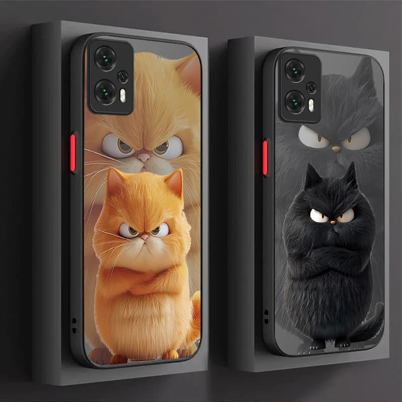 Cover Rigida for Phone with Design of Pair of Horny Cats for Xiaomi 14T 13T 12T 11T 10T 9T Pro Mi 14 13 12 10 11 Lite 5G NE in Silicone