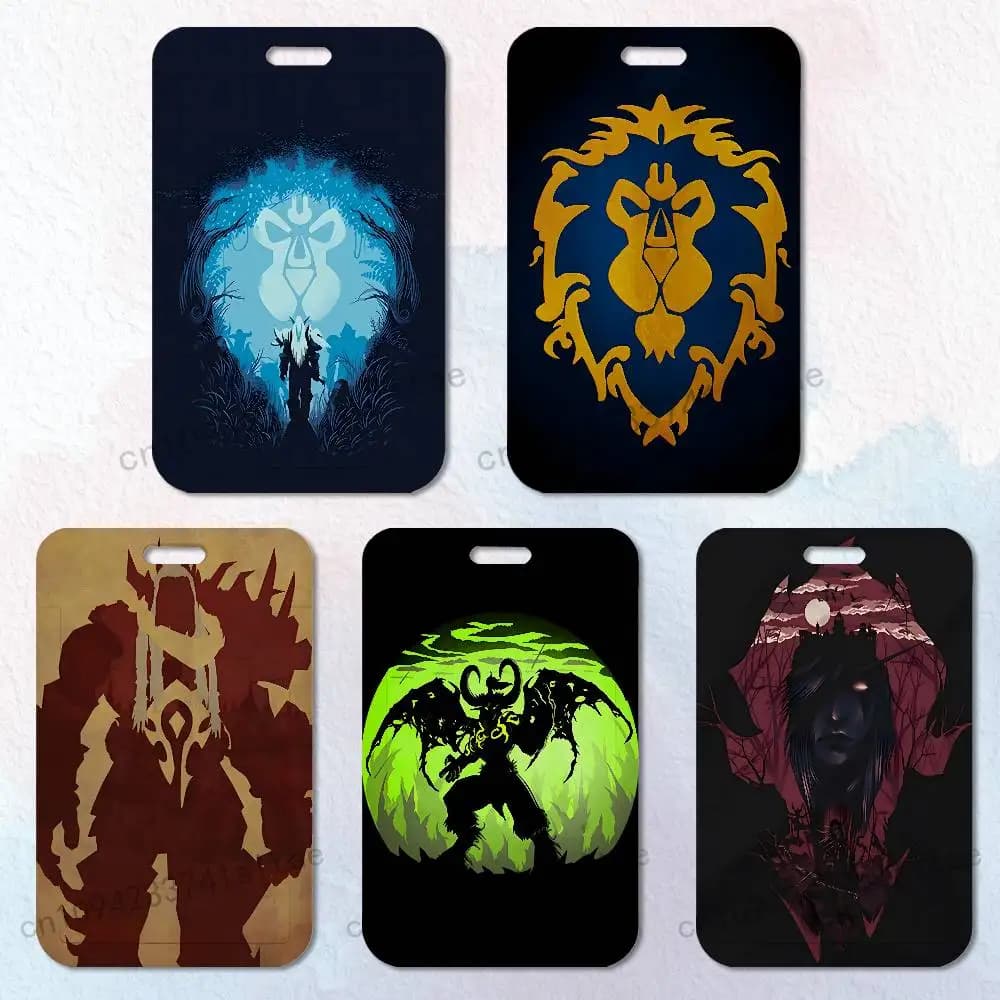 Porta Badge Game W-World Of W-Warcraft, Porta Tessere per Bus, Lavoro, Studenti, con Tasca sul Petto, Regalo per Studenti