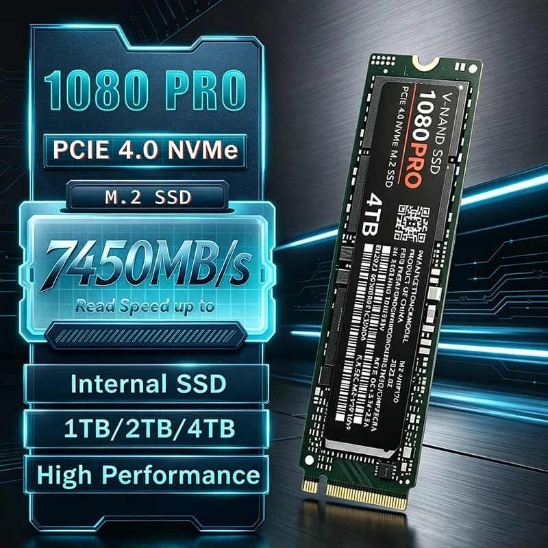 7450MB/s Read Speed Hot Sale 1080Pro 512GB 1TB 2TB 4TB PCle 4.0 NVMe M.2 SSD Fast Original Low Latency for Laptop Gaming PCsv