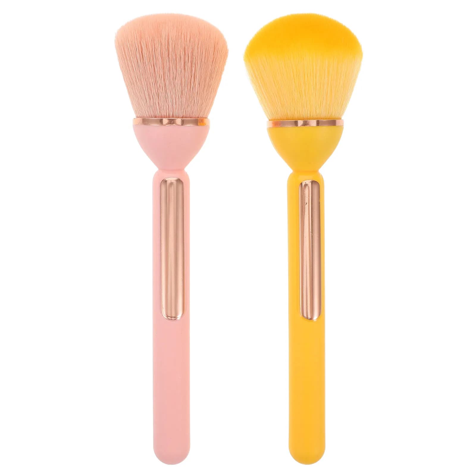 Set of 2 Lotus Flower Shape Makeup Brushes, Long Handle, Blush and Illuminating Brush, Soft Seeds, Face Brushes Daily Use
