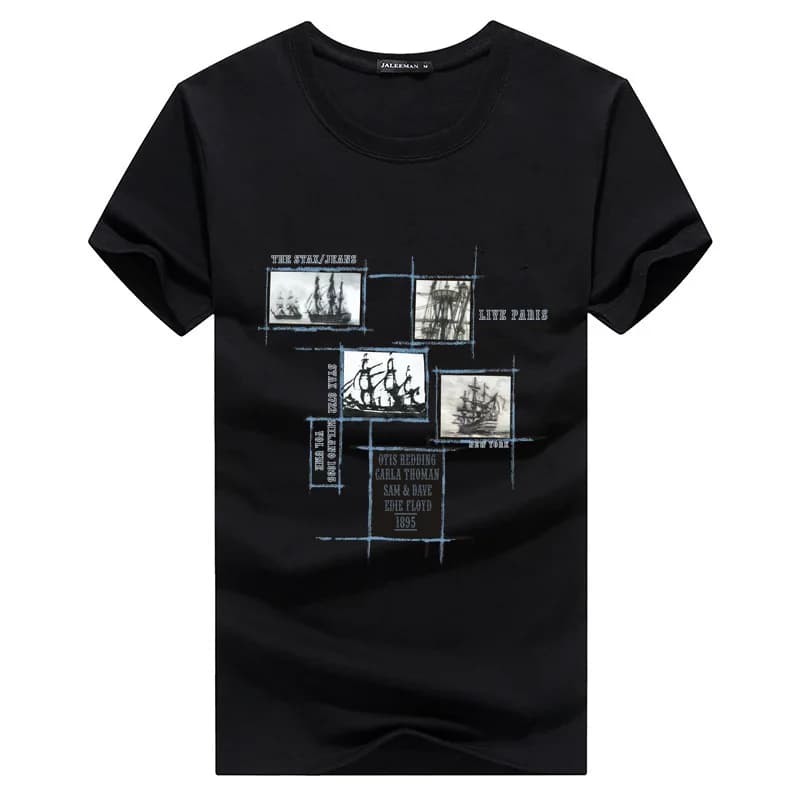 Men's Cotton Short Sleeve T-Shirt round Neck Casual Leisure Pure Color Big Size City Walk Cultural Theme Non-fading