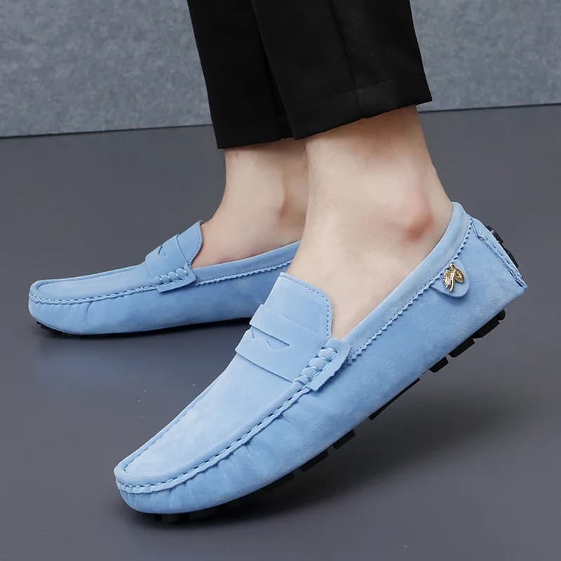 Men's Dress Shoes, Handcrafted Leather Loafers, Casual Flat Driving Shoes, Moccasin Loafers