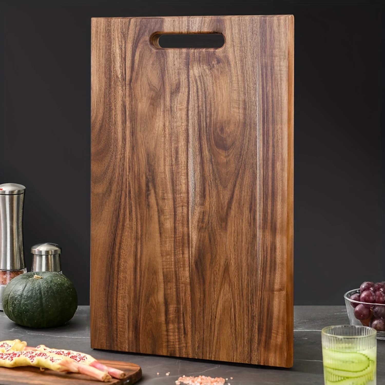Tagliere grande in legno da macellaio da 1 pezzo - Superficie da taglio premium per carne, formaggio, pane, verdure e frutta - Perfec